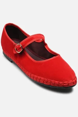 Flabelus Ballerinas Mary Jane Velvet - - Größe 36