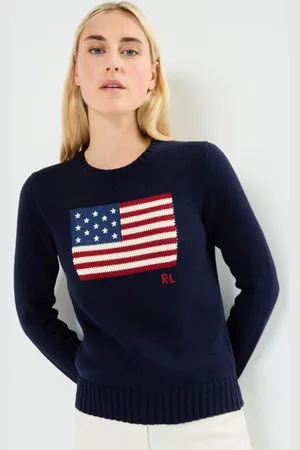 Ralph Lauren Bekleidung Pull drapeau à col rond en coton - - Größe L