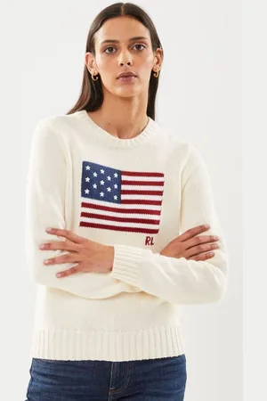 Ralph Lauren Bekleidung Pull drapeau à col rond en coton - - Größe L