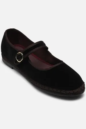 Flabelus Ballerinas Mary Jane Velvet - - Größe 39
