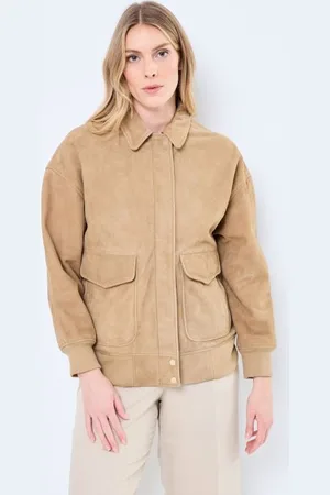 Schott NYC Bekleidung Blouson Femme Aviateur Oversize - - Größe XS