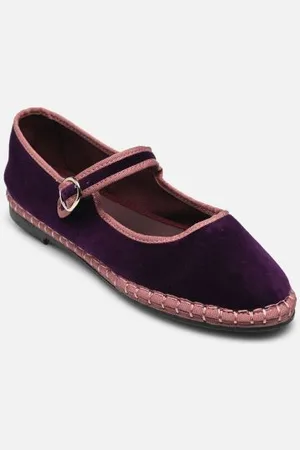 Flabelus Ballerinas Mary Jane Velvet - - Größe 36