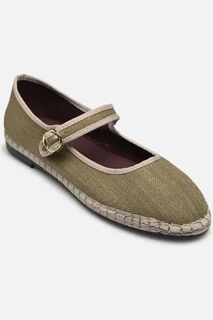 Flabelus Ballerinas Mary Jane Linen - - Größe 36