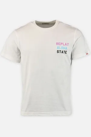 Replay Bekleidung REGULAR T-Shirt JERSEY NATURAL WHITE - - Größe S