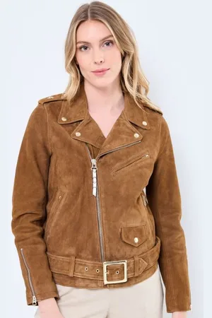Schott NYC Bekleidung Perfecto Chevre Velours Bi Colore - - Größe XS