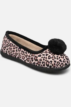 Isotoner Hausschuhe Ballerine Ergonomique EveryWear suédine – pompon fausse fourrure - - Größe 36