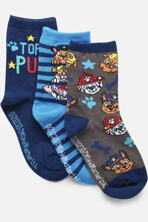 Sarenza Socken & Strumpfhosen Lot de 3 paires PAT PATROUILLE garçon rayure - - Größe 23 - 26