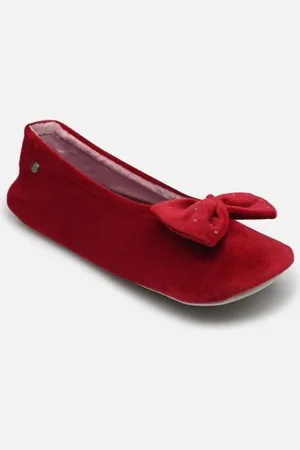 Isotoner Hausschuhe Ballerine Velours – Grand Nœud W - - Größe 35 - 36