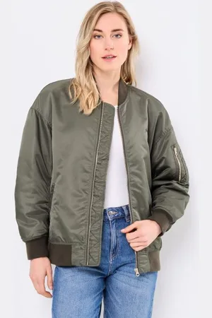 Schott NYC Bekleidung Bomber Femme Long Zippe Cote - - Größe XS