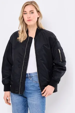 Schott NYC Bekleidung Bomber Femme Long Zippe Cote - - Größe XS