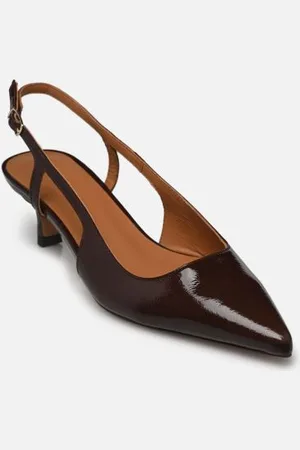 Rivecour Pumps Slingback n°412 - Cuir vernis - Marron - - Größe 36