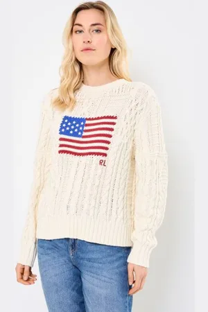 Ralph Lauren Bekleidung Aran Flg Po-Long Sleeve-Pullover - - Größe L