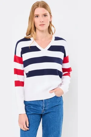 Armor.lux Bekleidung Pull Rayé Col V ML Deauville - - Größe L