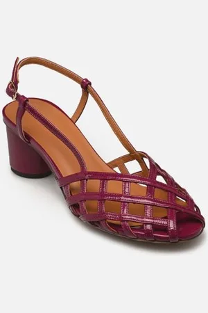 Rivecour Sandalen Sandales n°455 - Cuir vernis - Prune - - Größe 36