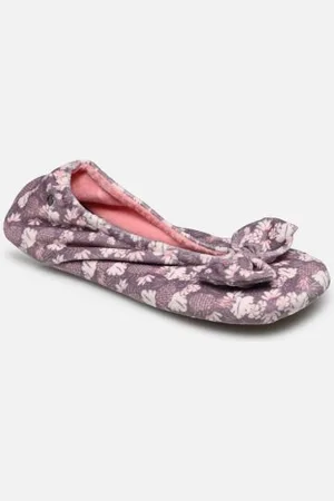 Isotoner Hausschuhe 97371 – Ballerine microvelours – imprimé Ananas - - Größe 37 - 38