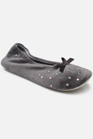 Isotoner Hausschuhe Ballerine microvelours – brodée pois - - Größe 35 - 36
