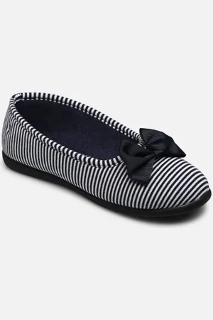Isotoner Hausschuhe Ballerines Ergo Everywear - Jersey Bio Marinière - Grand Nœud W - - Größe 37
