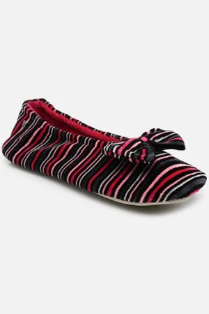 Isotoner Hausschuhe Ballerine velours bio – grand nœud - - Größe 35 - 36
