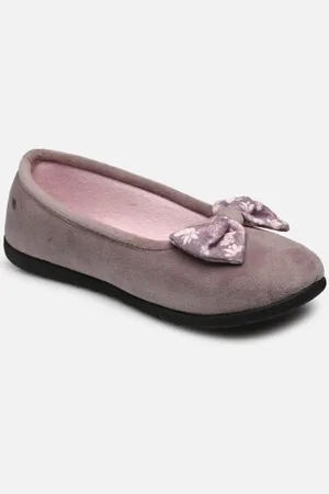 Isotoner Hausschuhe Ballerine ergonomique EVERYWEAR Microvelours – nœud imprimé ananas - - Größe 36