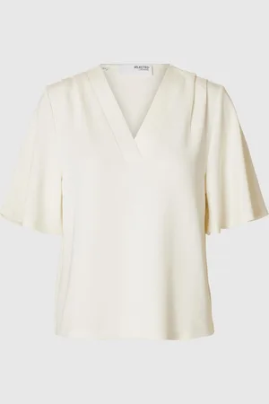 SELECTED Kurzarm Top Mit V-ausschnitt