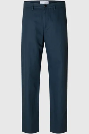 SELECTED 196 Straight Fit Leinenmix Hose