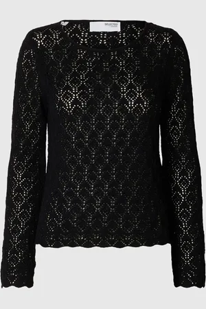 SELECTED Langarm Stricktop