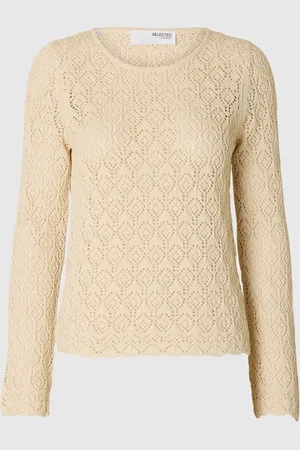 SELECTED Langarm Stricktop