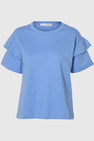 SELECTED Baumwoll Rüschen T-shirt