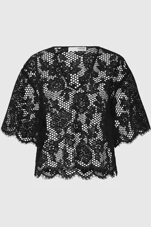 SELECTED Cropped Fit Spitzen Oberteil