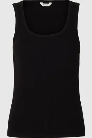 SELECTED Rippmuster Baumwoll Tanktop