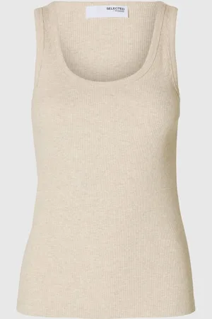 SELECTED Rippmuster Baumwoll Tanktop