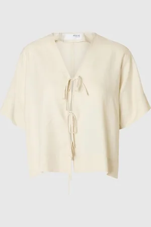 SELECTED Vorn Gebundene Top Mit V-ausschnitt