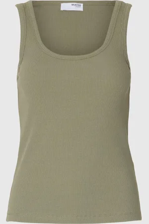 SELECTED Rippmuster Baumwoll Tanktop