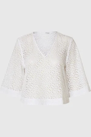 SELECTED Broderie Anglaise Crop Top