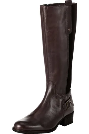 Sheego Weitschaftstiefel aus Leder mit Zierschnalle, , Gr.44