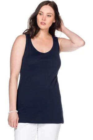 Sheego Longtop in Rippqualität, mit weitem Ausschnitt, , Gr.40