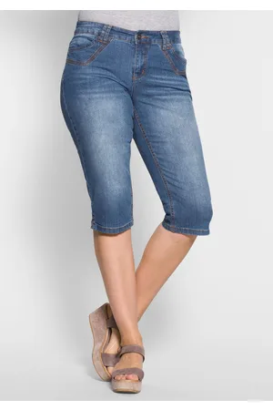 Sheego Caprijeans in schmaler, knielanger Form, , Gr.40