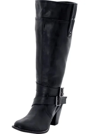 Sheego Weitschaftstiefel aus Lederimitat mit Zierschnalle, , Gr.38