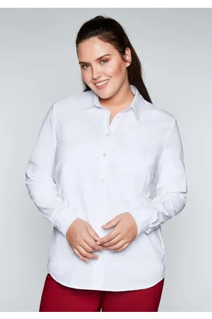 Sheego Bluse in leicht tailliertem Schnitt, mit Stretchanteil, , Gr.40
