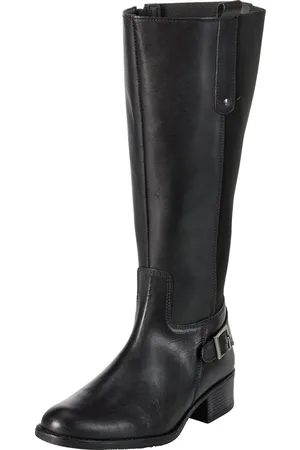 Sheego Weitschaftstiefel aus Leder mit Zierschnalle, , Gr.40