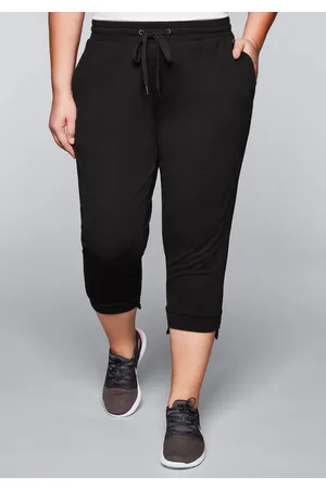 Sheego Sporthose in 3/4-Länge mit Bündchen, aus Sweat, , Gr.40