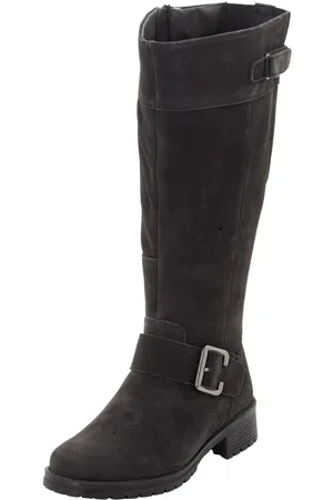 Sheego Weitschaftstiefel aus Leder mit Zierband, , Gr.40