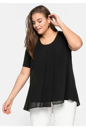 Sheego Blusenshirt mit gelegten Falten, im Lagenlook, , Gr.40