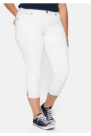 Sheego Schmale 7/8-Hose aus elastischem Baumwoll-Twill, , Gr.40