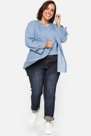 Sheego Gerade Jeans mit Used-Effekten, , Gr.40
