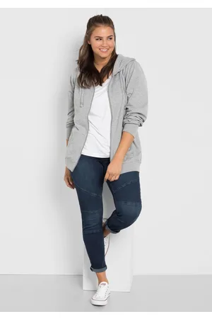 Sheego Skinny Power-Stretch-Jeans im Biker-Look, , Gr.40