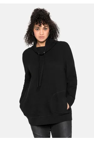 Sheego Sweatshirt mit Stehkragen, in Waffelpiqué-Optik, , Gr.40/42
