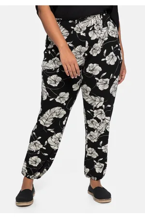 Sheego Jerseyhose im Joggpants-Stil, mit Alloverprint, , Gr.40