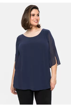 Sheego Tunika im Layerlook mit Chiffon, , Gr.44