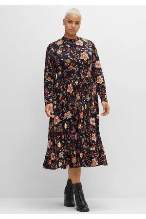 Joe Browns Jerseykleid mit weit schwingendem Rock, Blumenprint, , Gr.52